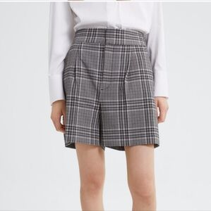 Zara Plaid Trouser Shorts High Rise size Medium